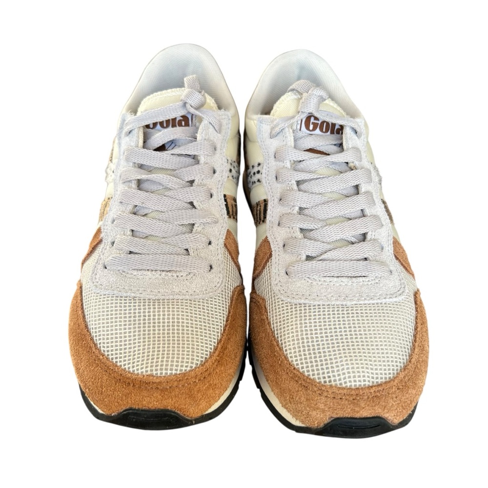 Gola Daytona Safari Off White Caramel Black Animal Print Sneakers US Size 7 - Picture 2 of 16
